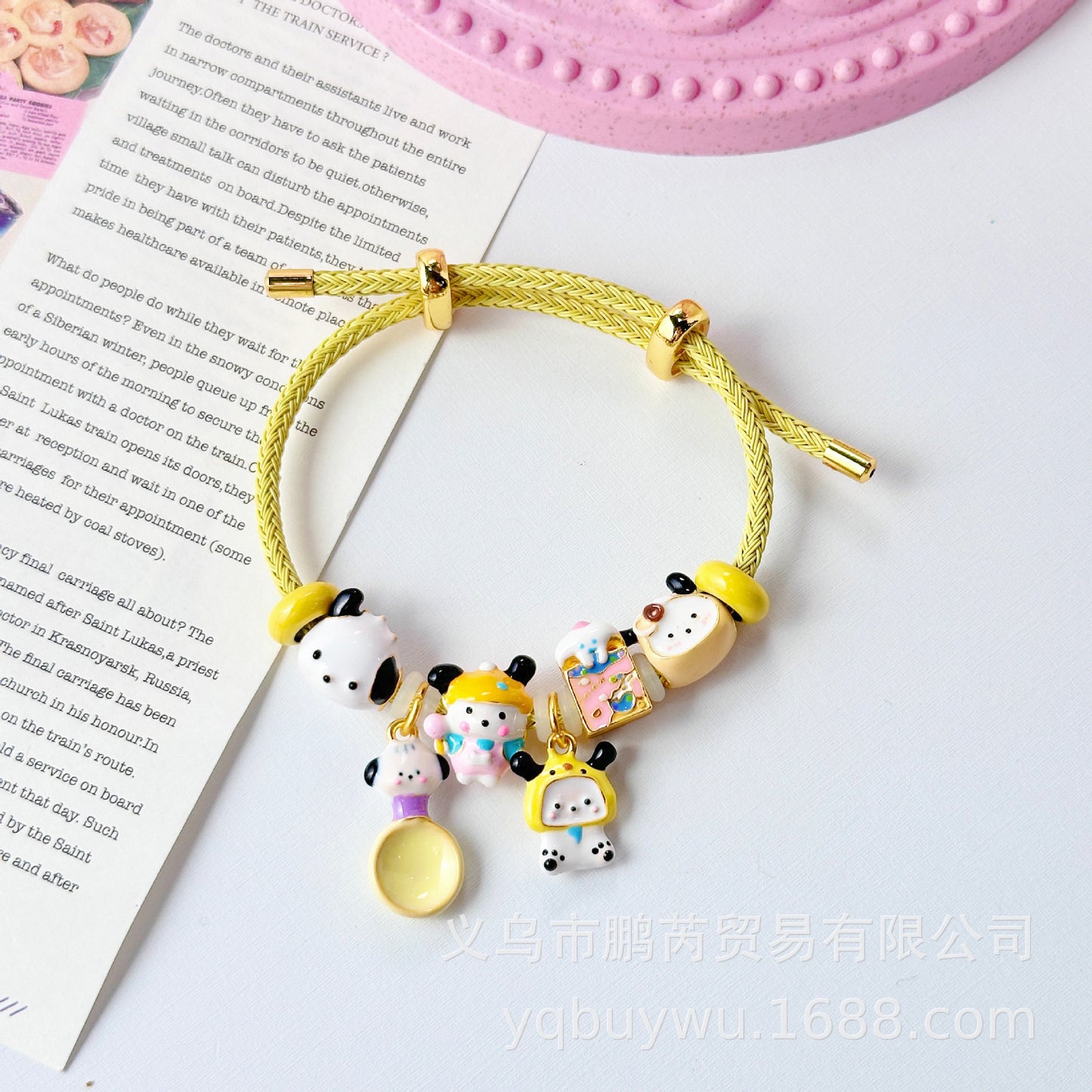 Beads Dopamine Oil Drop Hand-painted Alloy Bracelet