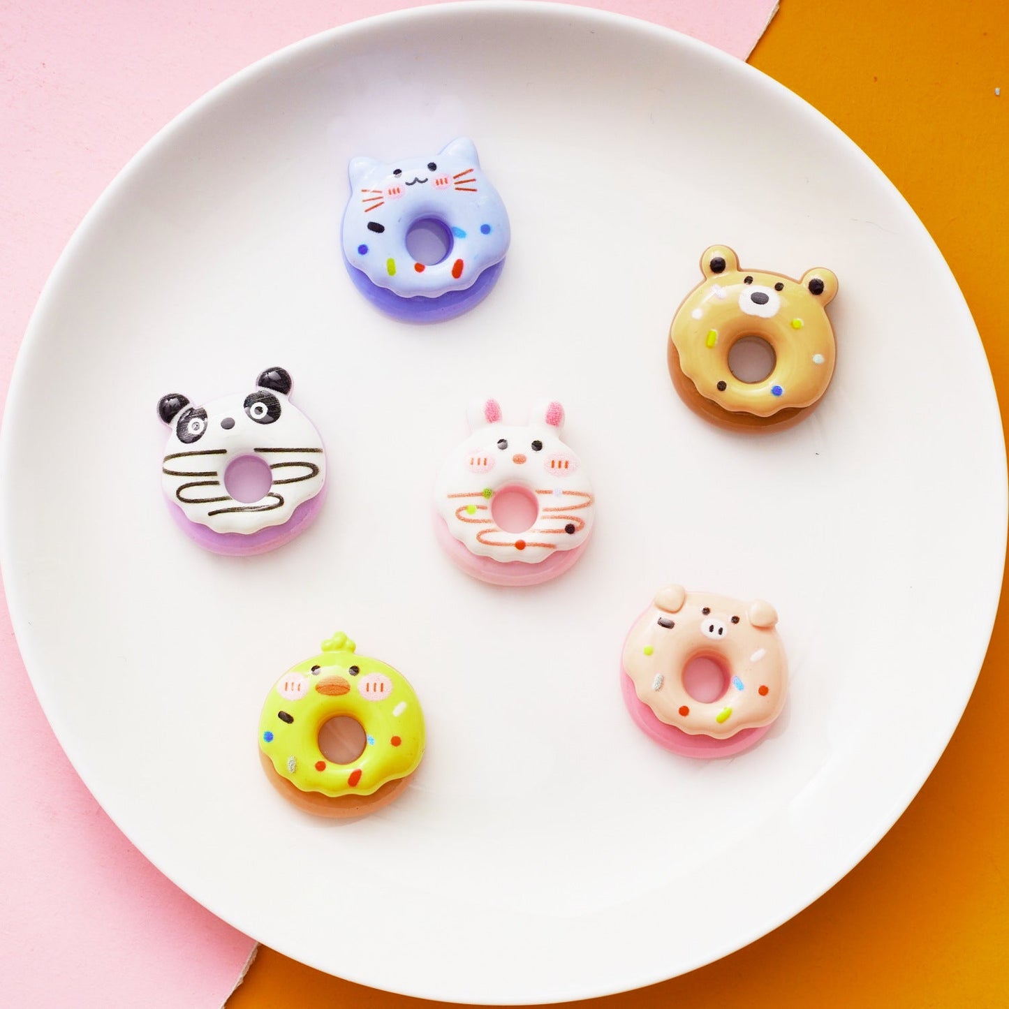 10 PCS Cartoon Resin Charms for DIY Crafts