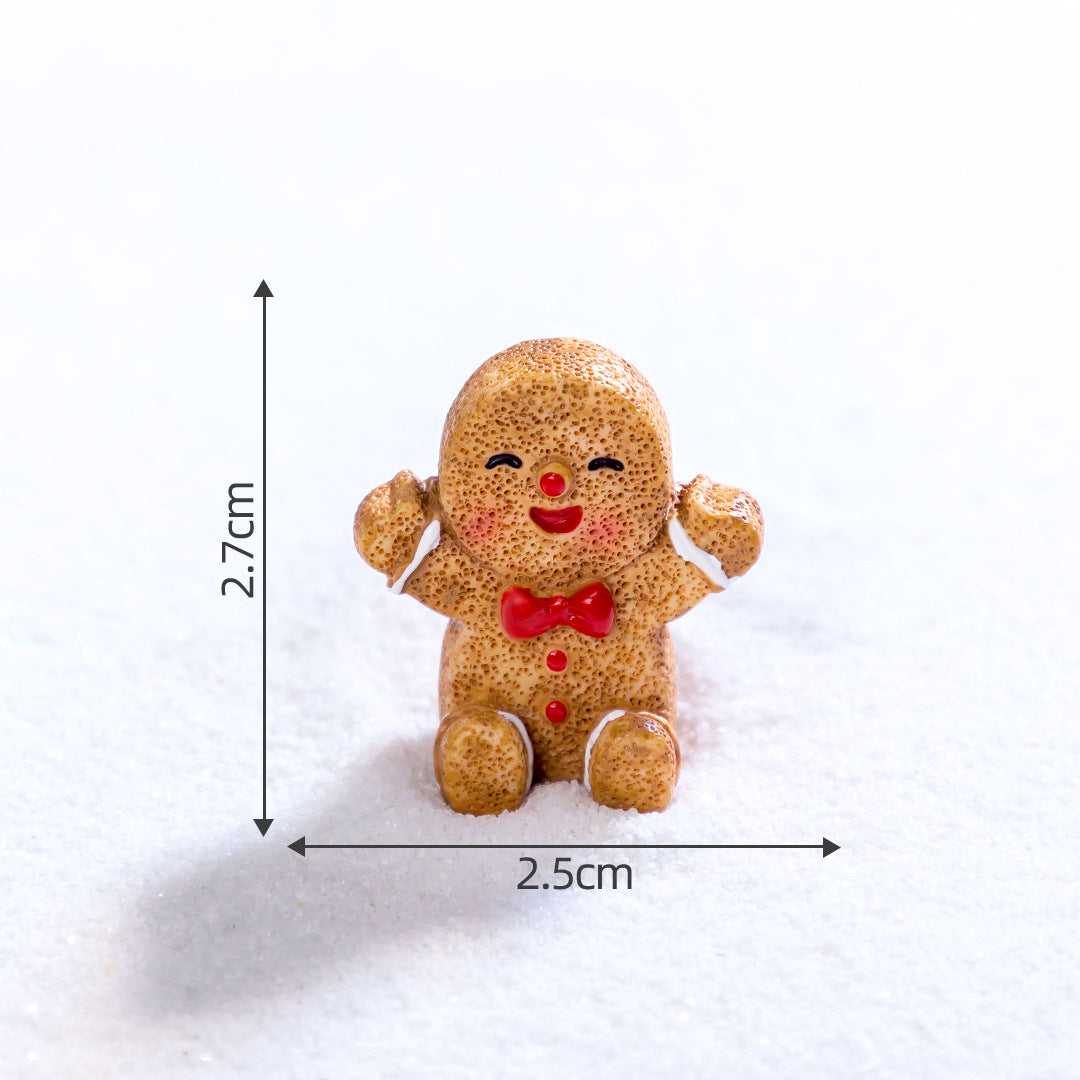 Micro Landscape Christmas Gingerbread Man DIY Ornament Accessories Mini Knickknacks