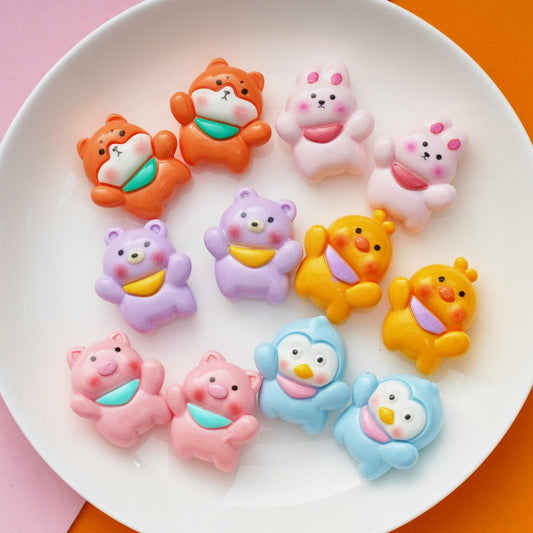 10 PCS Cartoon Resin Charms