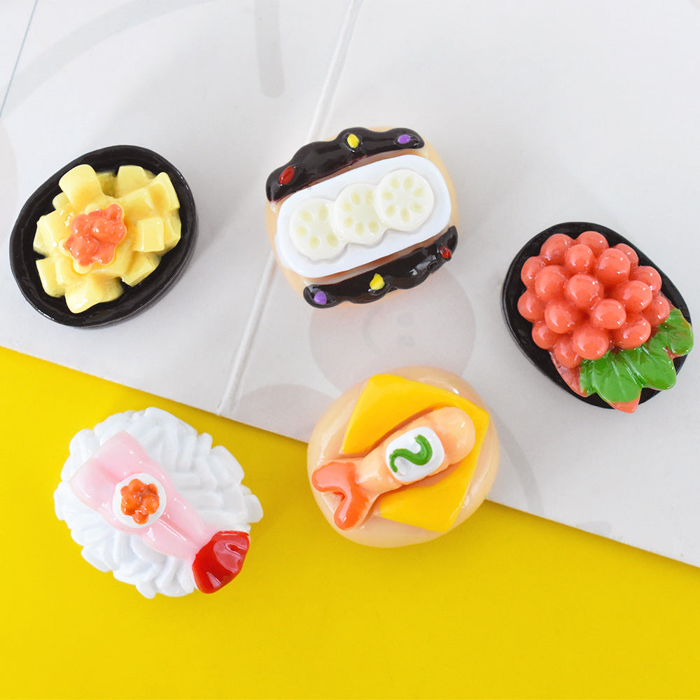 Simulation Miniature Food Game Sushi Series DIY Resin Accessories Refrigerator Sticker Handmade Material