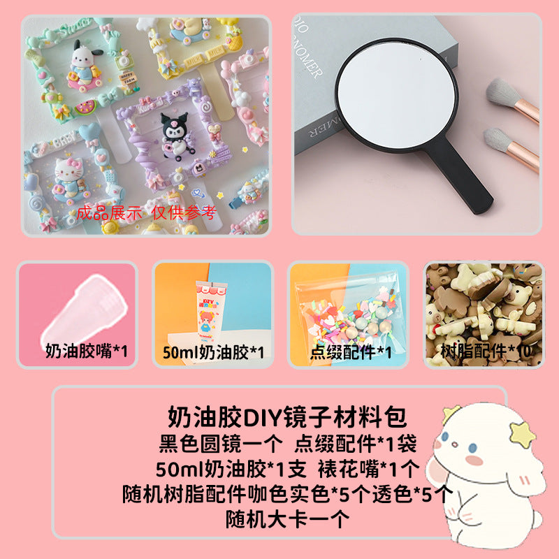 [DIY Handmade Bag Material Pack] Cream Glue Hairpin Resin Accessories Set