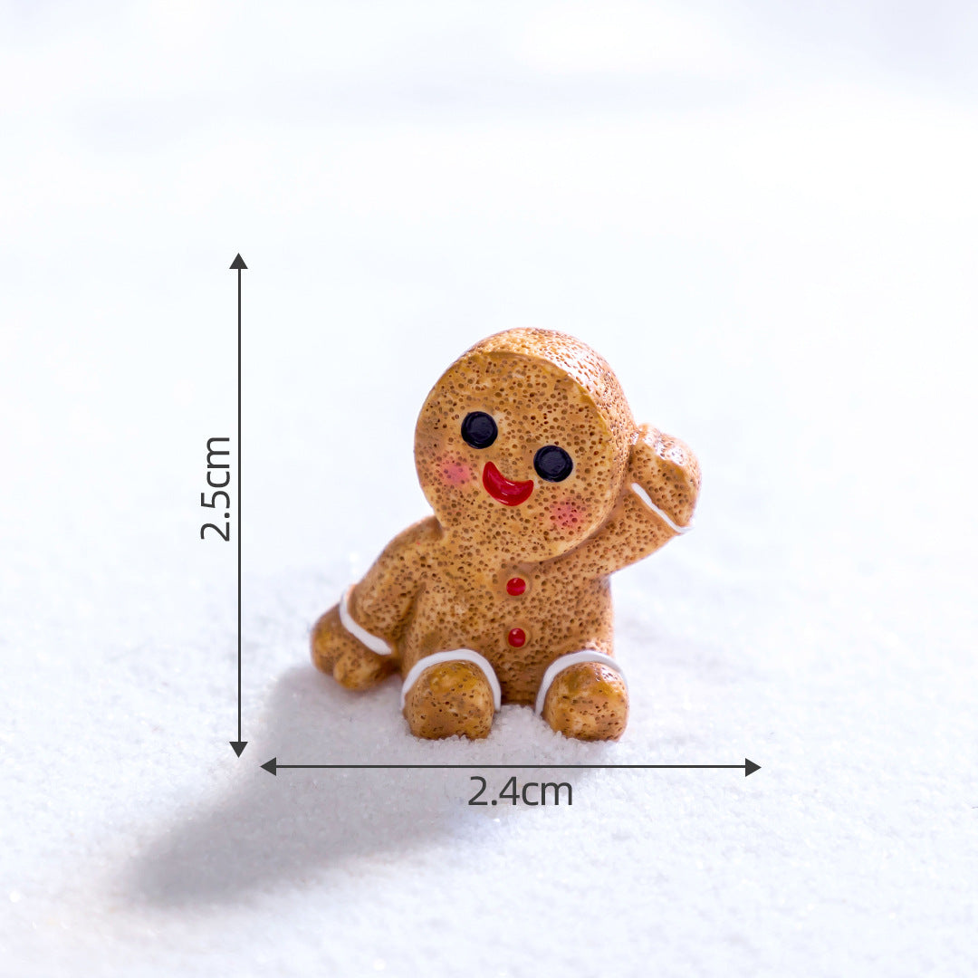 Micro Landscape Christmas Gingerbread Man DIY Ornament Accessories Mini Knickknacks