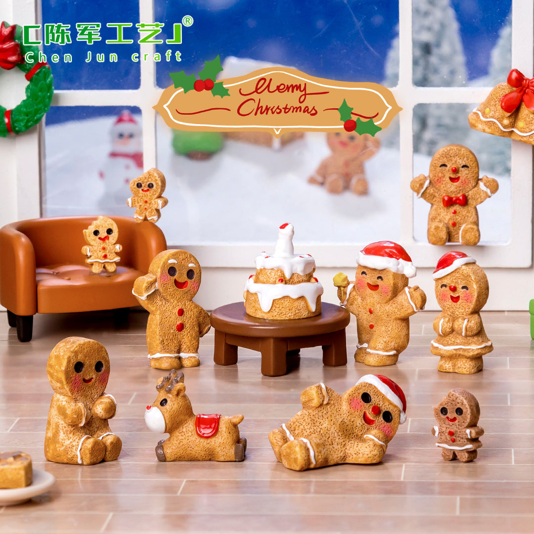 Micro Landscape Christmas Gingerbread Man DIY Ornament Accessories Mini Knickknacks