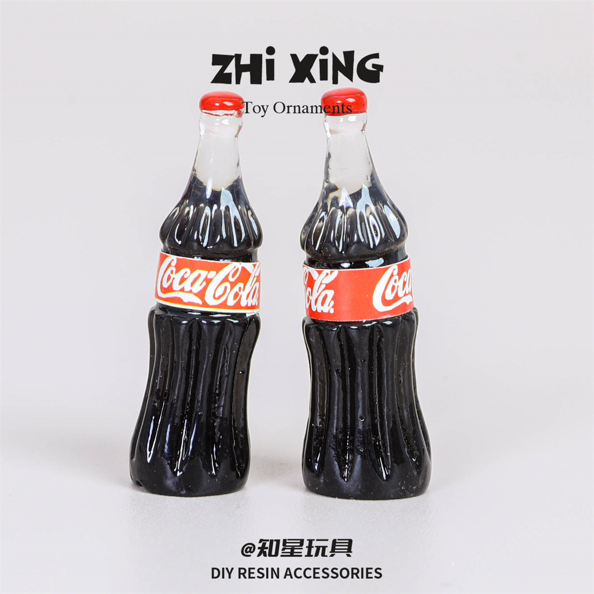 20pcs Simulation Three-dimensional Miniature Coca-Cola Bottle, Handmade DIY Mixed Resin Creative