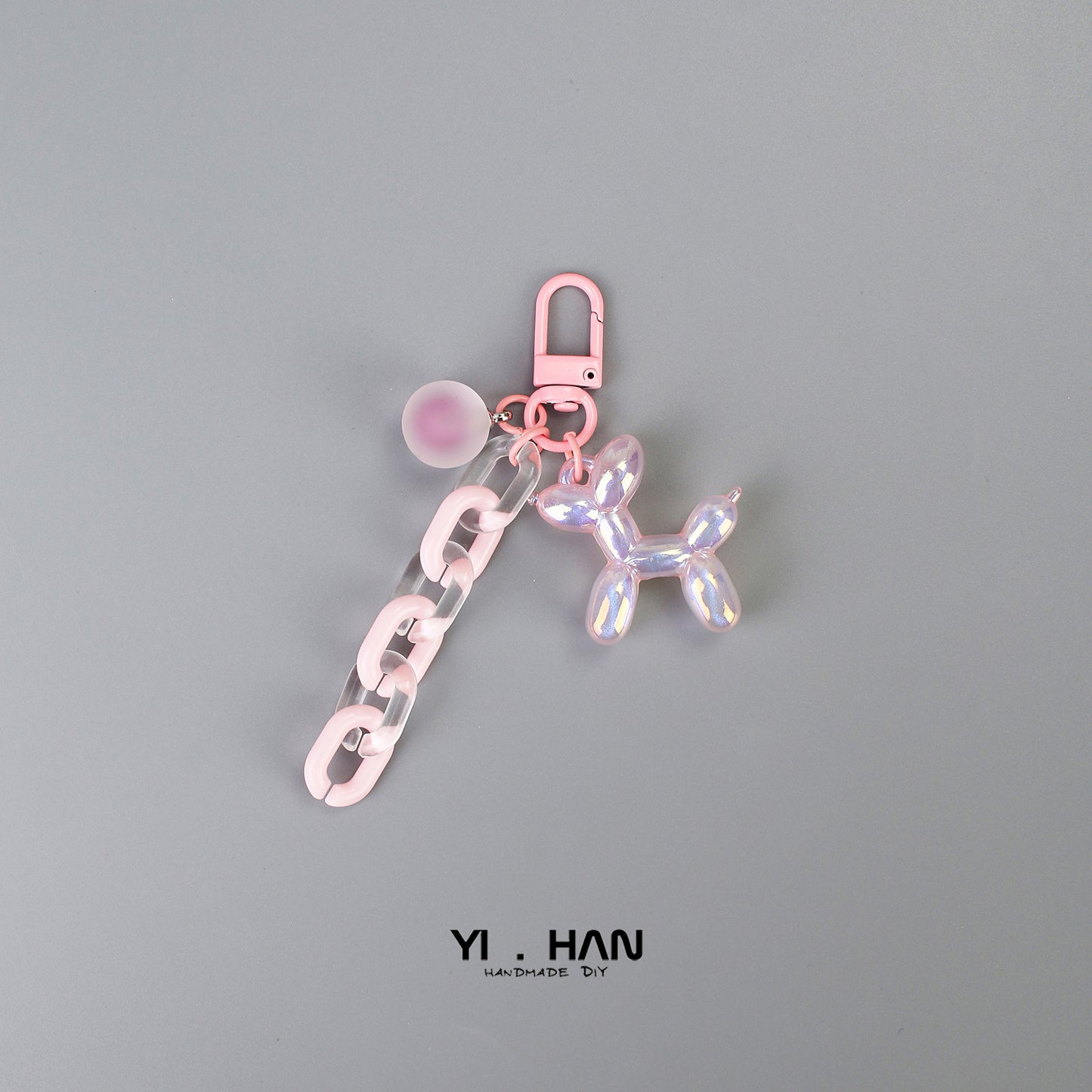 Colorful balloon dog keychain