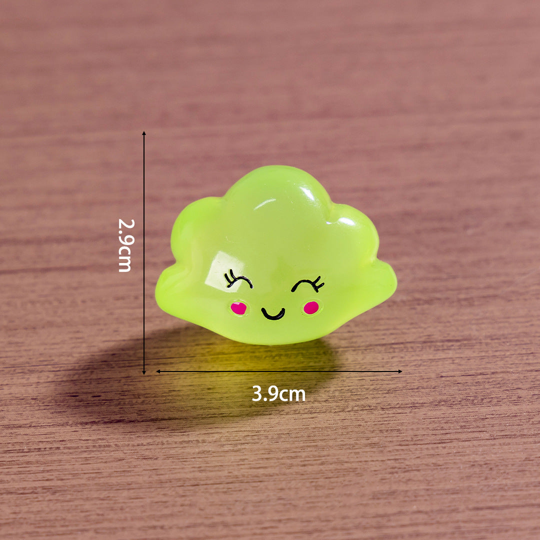 15pcs / Luminous Cartoon Stars Moon Clouds DIY Jewelry Resin Accessories