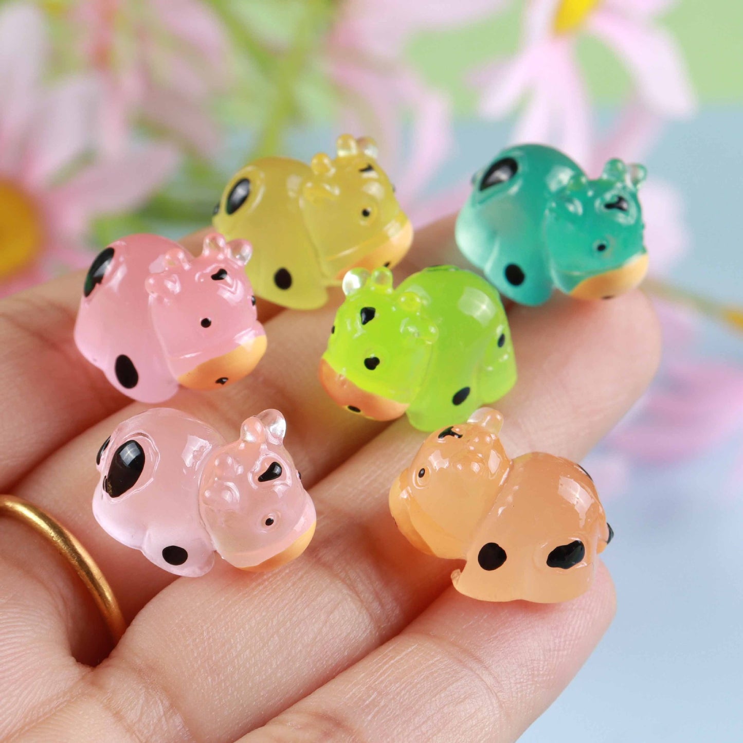 Luminous Three-dimensional Cow Keychain