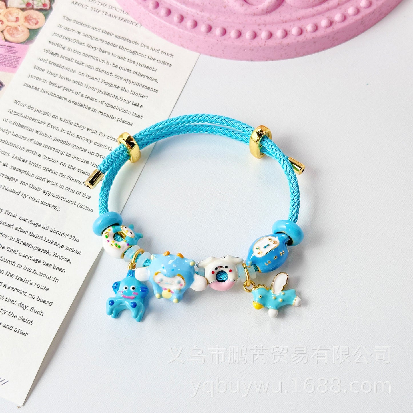 Beads Dopamine Oil Drop Hand-painted Alloy Bracelet