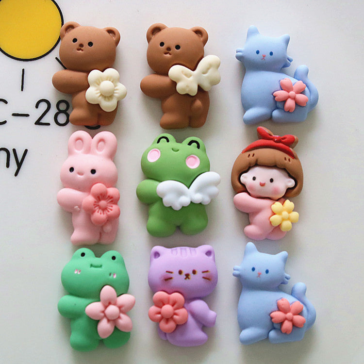 10 PCS Cartoon Resin Charms for DIY Crafts