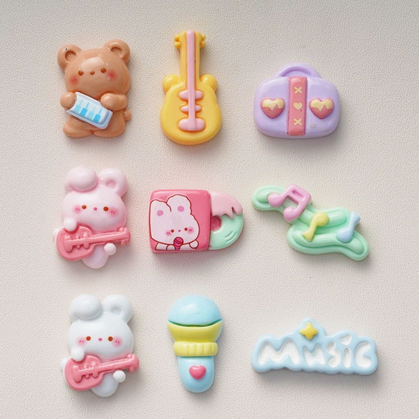 10 PCS Cartoon Resin Charms for DIY Crafts