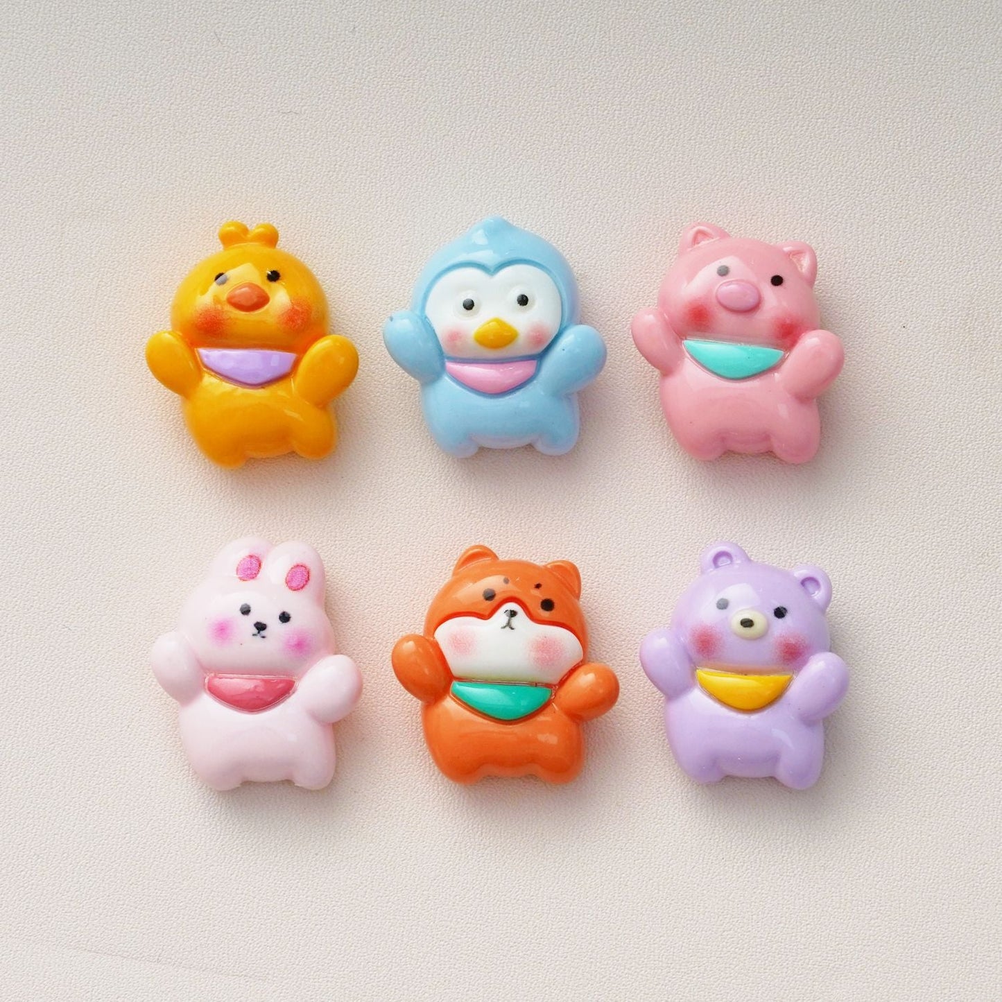 10 PCS Cartoon Resin Charms