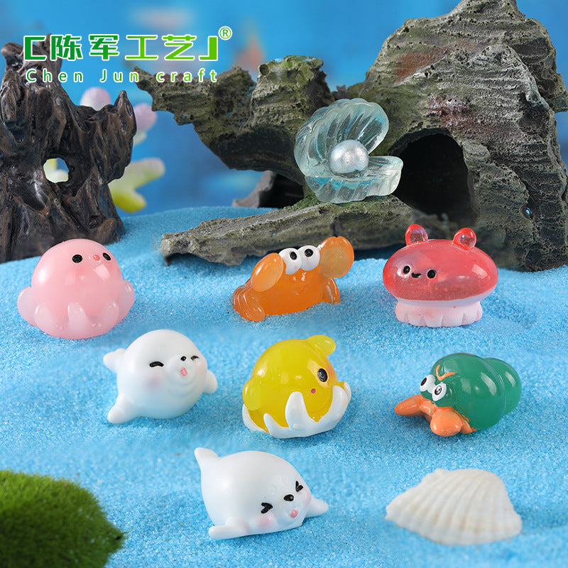 Marine Animals Squid, Killer Whale, Jellyfish Hermit Crab Marine Animals, Resin Accessories