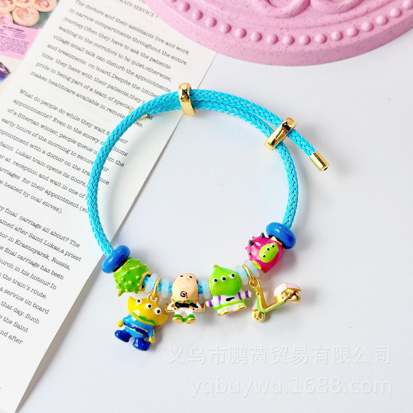 Beads Dopamine Oil Drop Hand-painted Alloy Bracelet