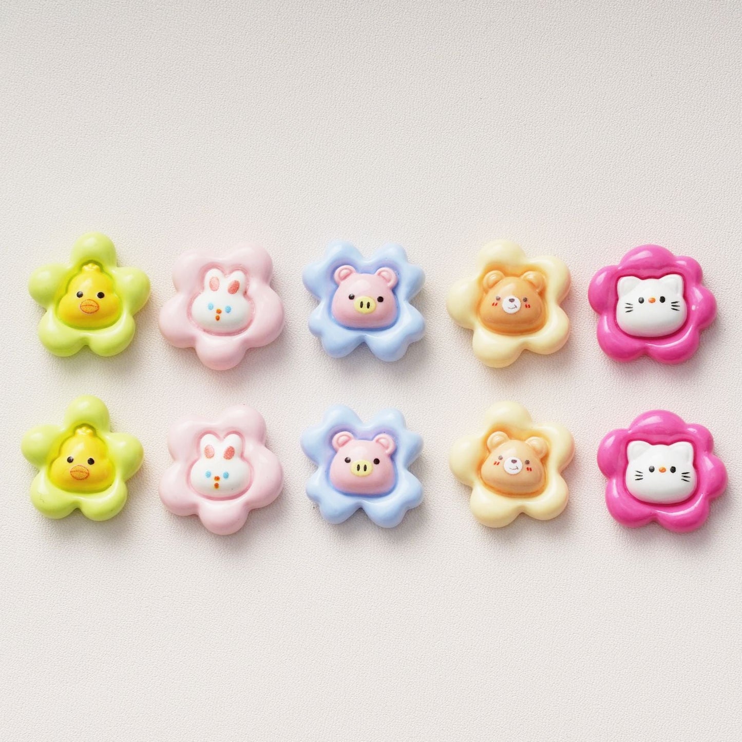 10 PCS Cartoon Resin Charms for DIY Crafts