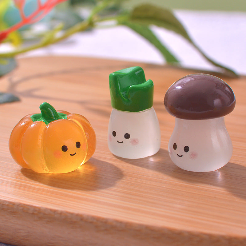 Cute Little Vegetable Doll DIY Small Ornament Luminous