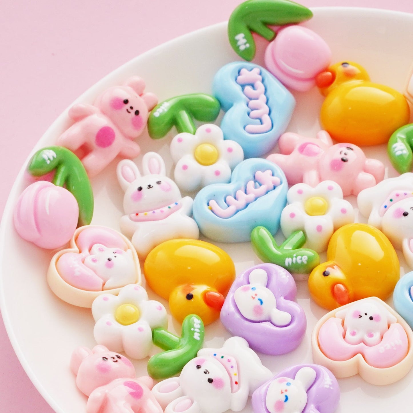 10 PCS Cartoon Resin Charms for DIY Crafts