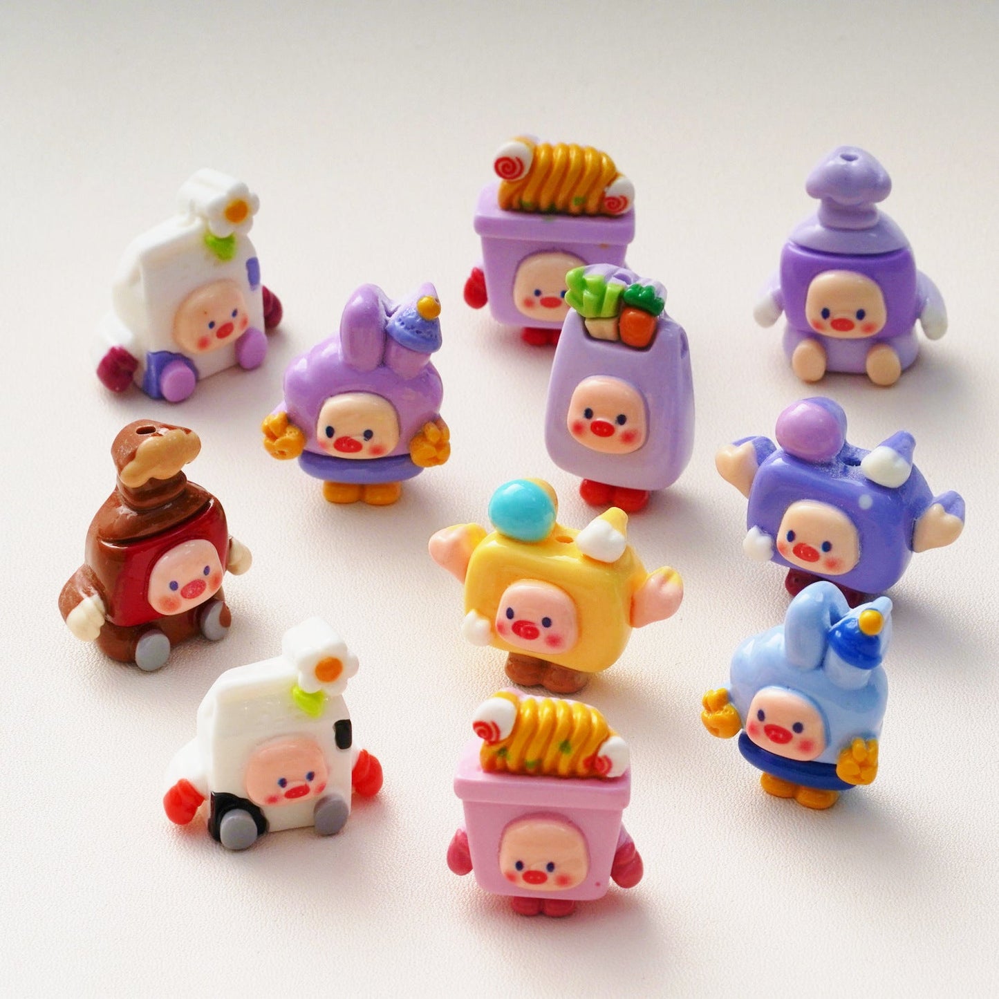 10 PCS Cartoon Resin Charms for DIY Crafts