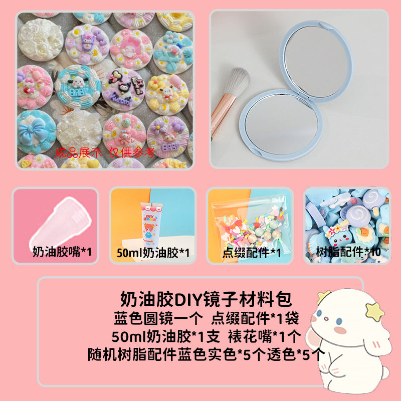 [DIY Handmade Bag Material Pack] Cream Glue Hairpin Resin Accessories Set