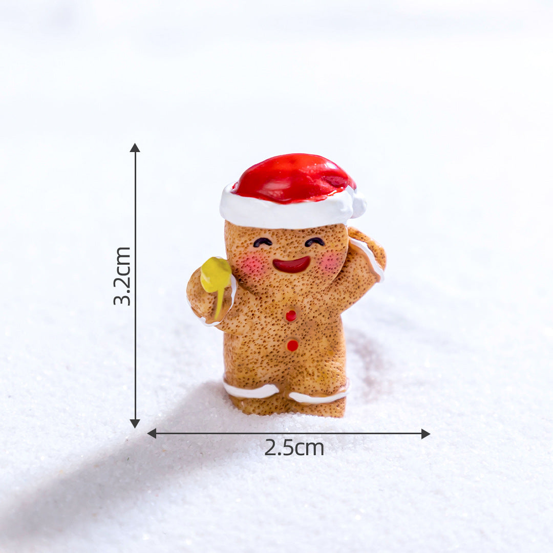 Micro Landscape Christmas Gingerbread Man DIY Ornament Accessories Mini Knickknacks