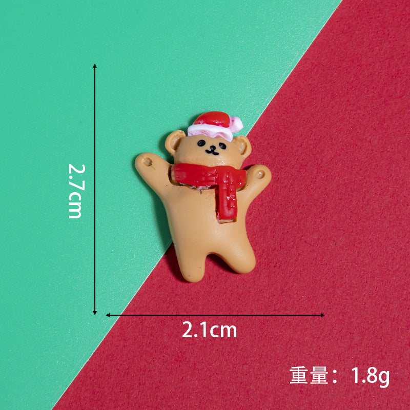 20pcs / Flat Christmas Cartoon DIY Resin Accessories