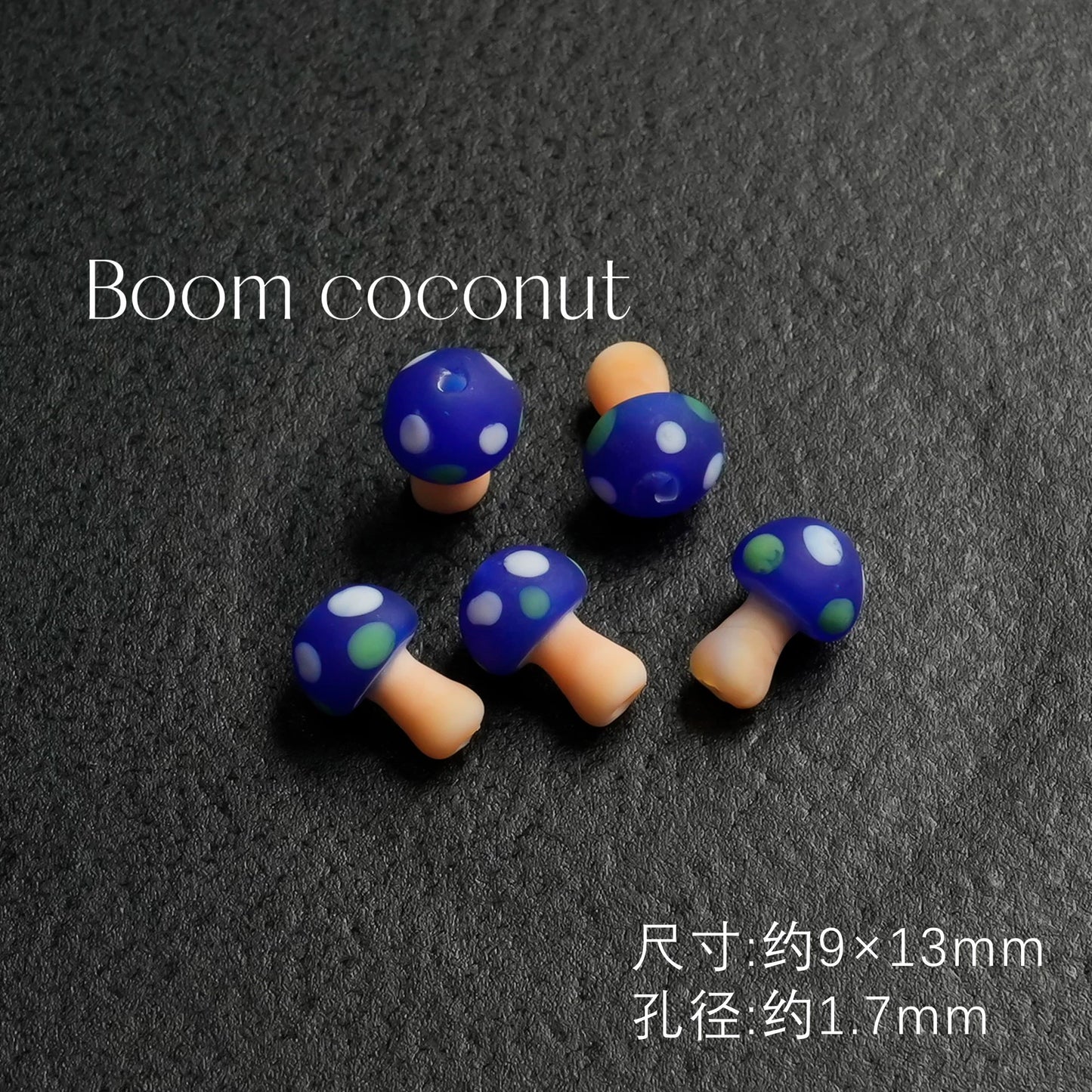 2pcs Handmade Glazed Mushroom Beads DIY Beaded Material-5821