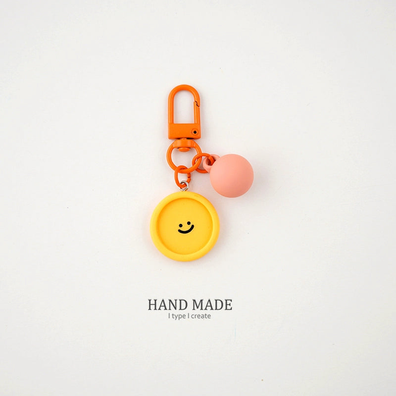 Candy-colored Macaroon Smiley Key Chain