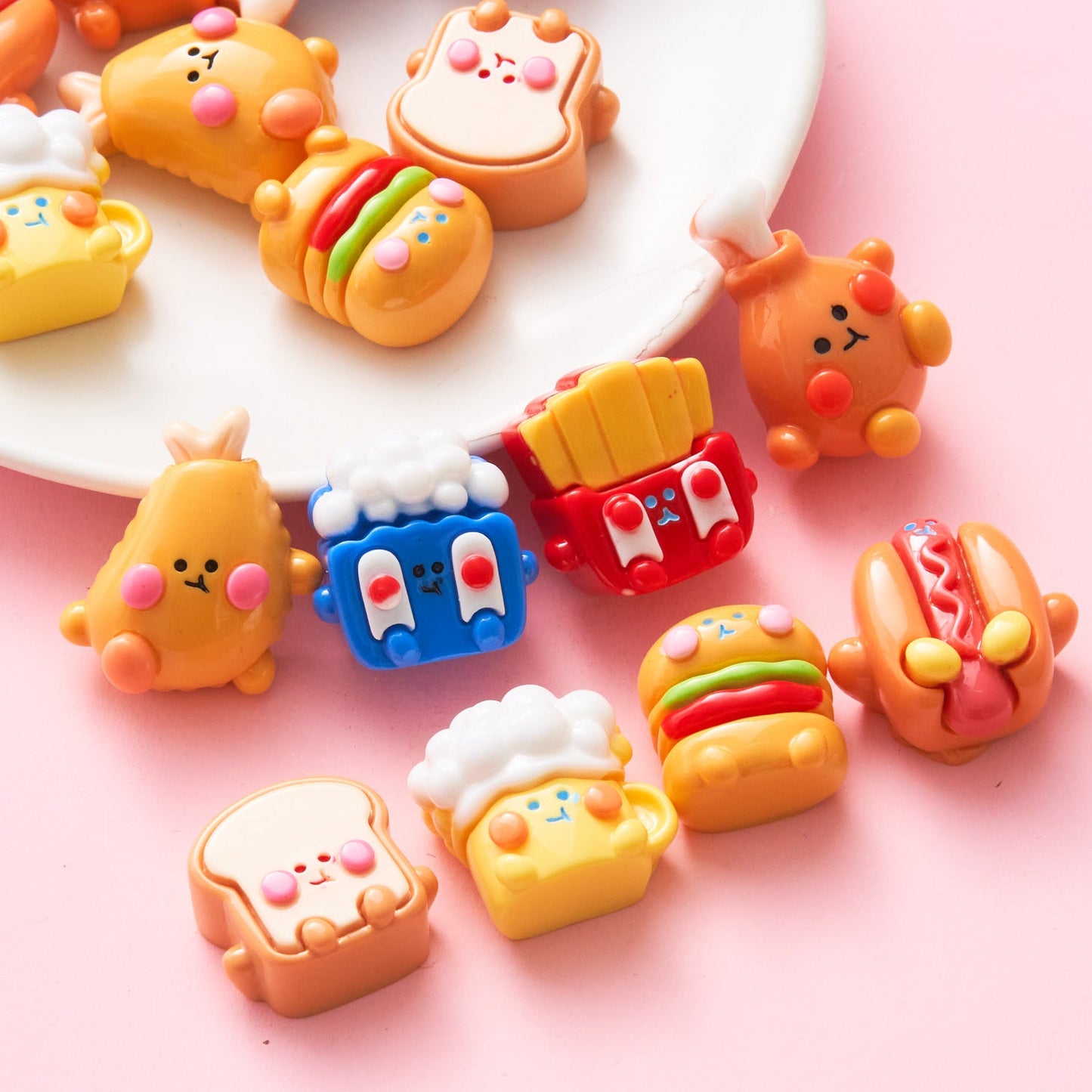 10 PCS Cartoon Resin Charms for DIY Crafts