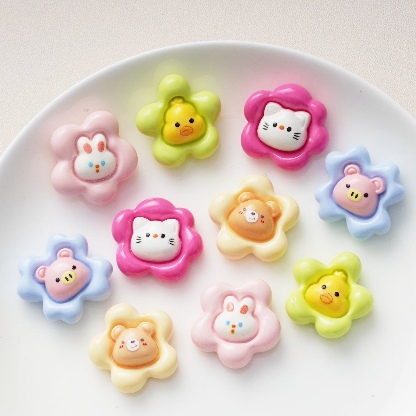 10 PCS Cartoon Resin Charms for DIY Crafts