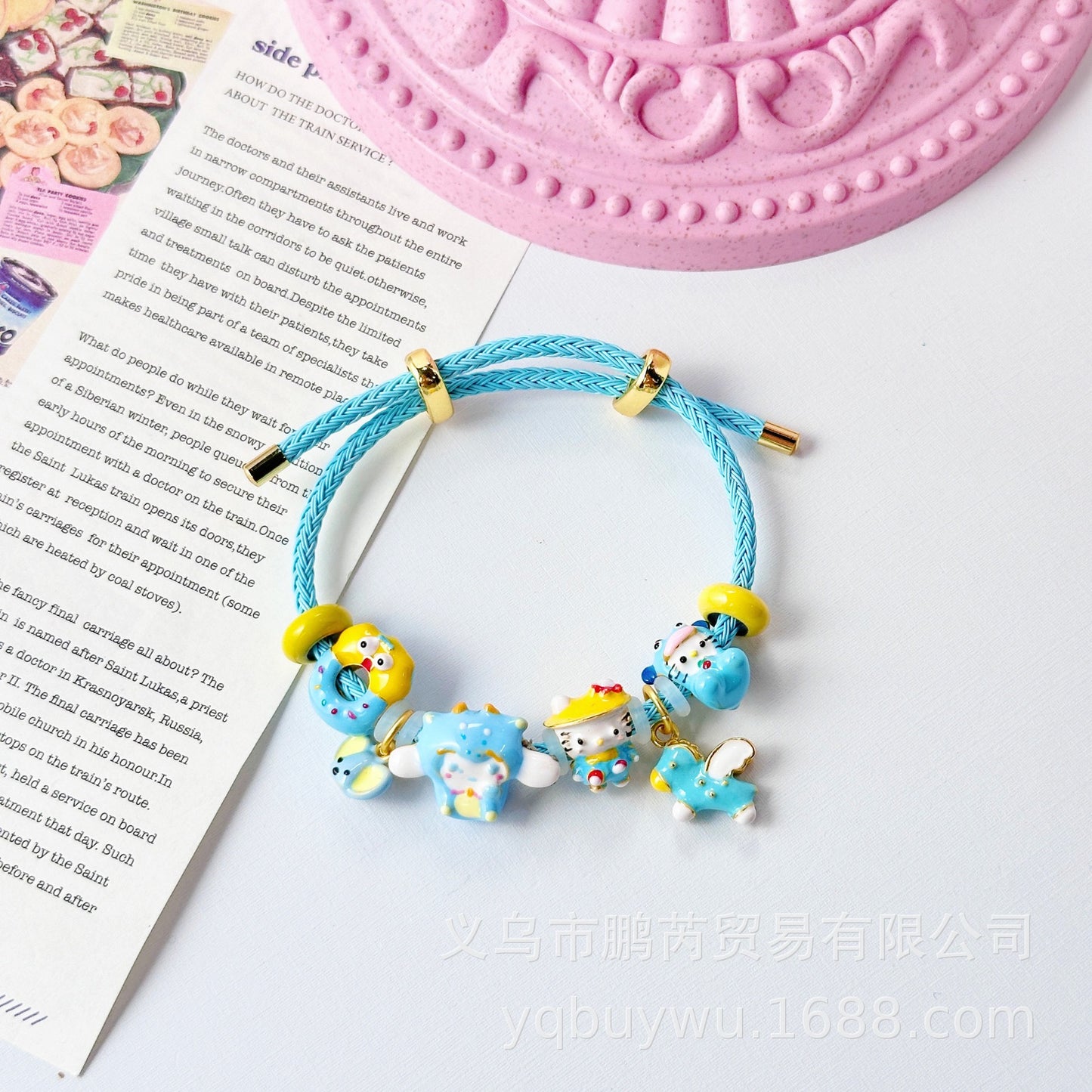 Beads Dopamine Oil Drop Hand-painted Alloy Bracelet