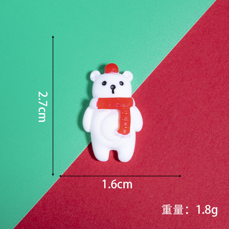 20pcs / Flat Christmas Cartoon DIY Resin Accessories