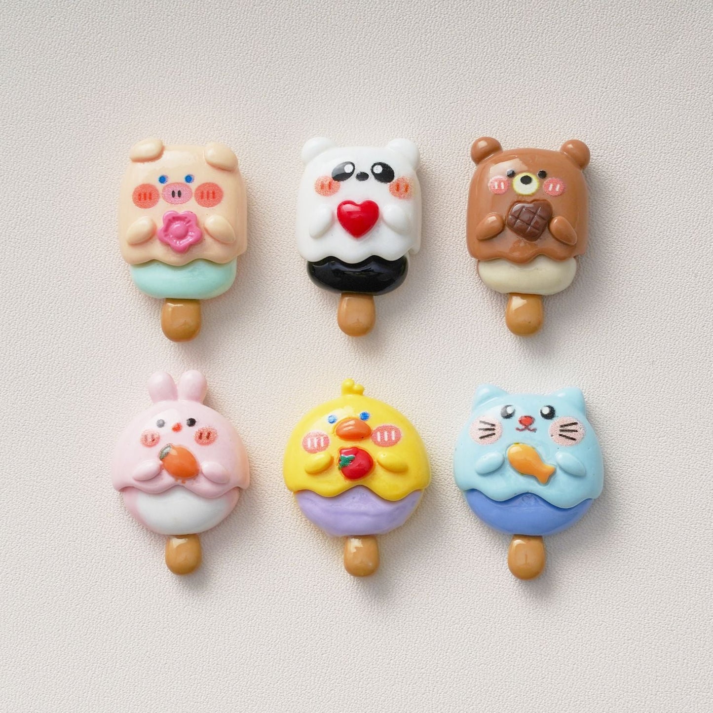 10 PCS Cartoon Resin Charms for DIY Crafts