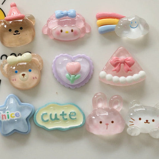 10 PCS Kawaii Miniatures|Resin Charms for DIY Crafts