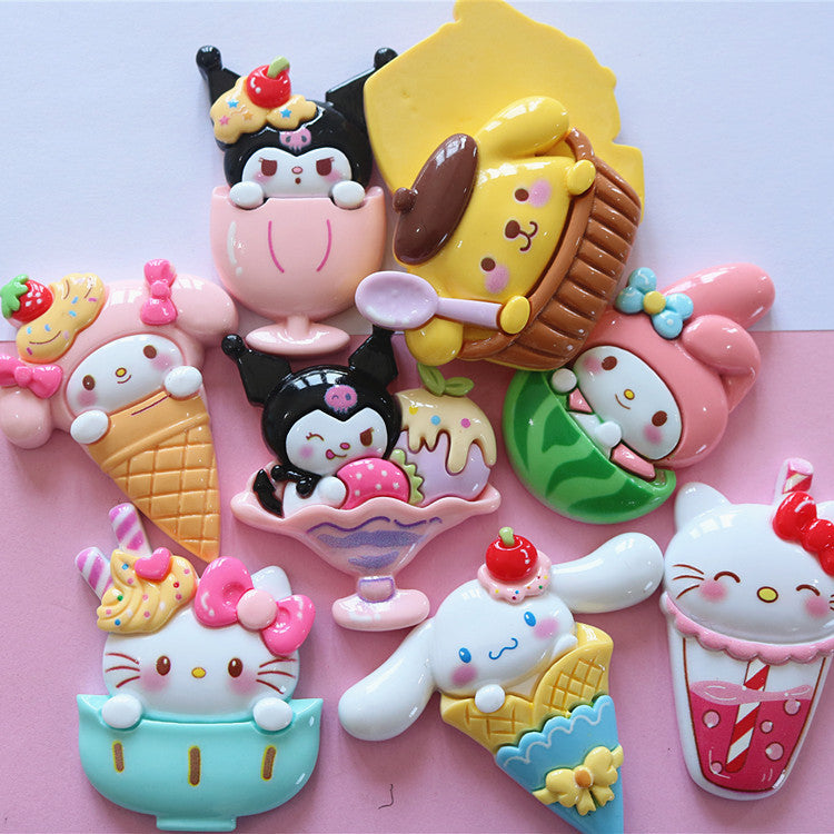 10 PCS Large Cartoon Resin Charms