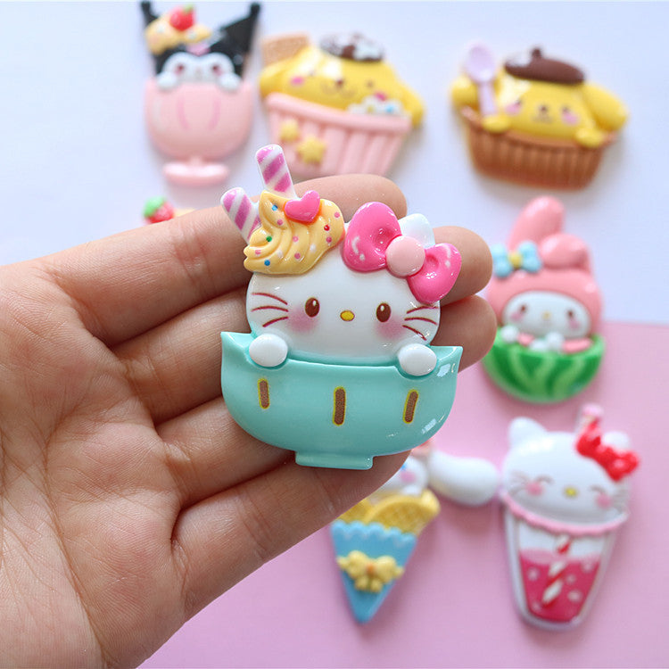 10 PCS Large Cartoon Resin Charms