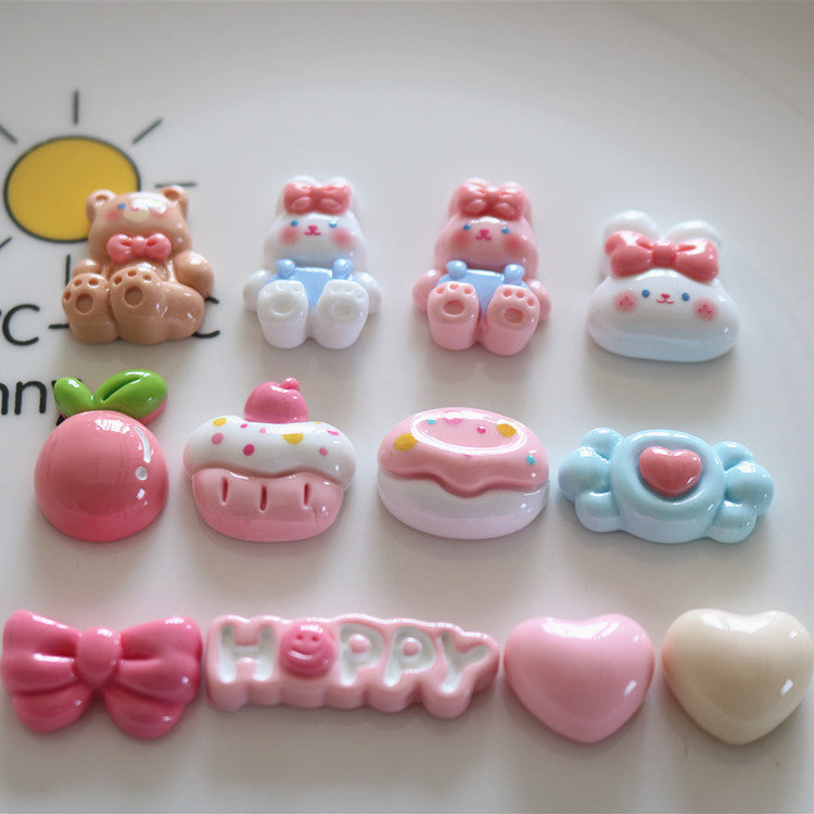 10 PCS Cartoon Resin Charms for DIY Crafts