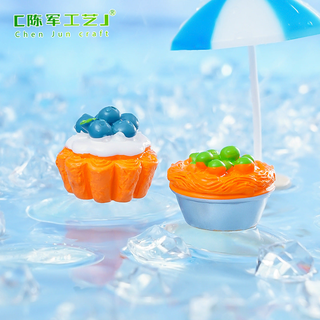 Simulation Fruit Cake Dessert Miniature Food Game DIY Accessories Mini Resin Small Ornament