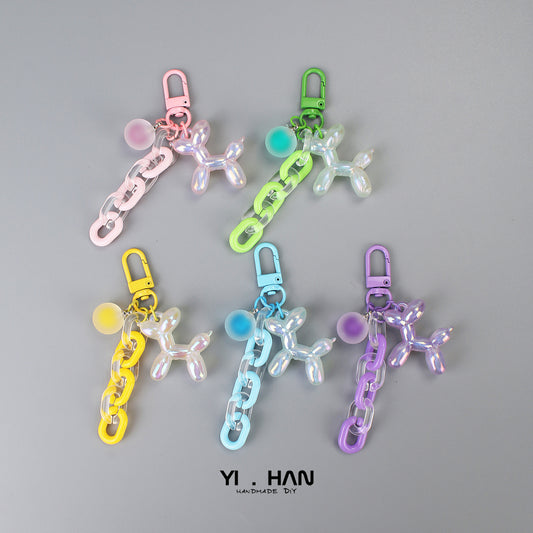 Colorful balloon dog keychain