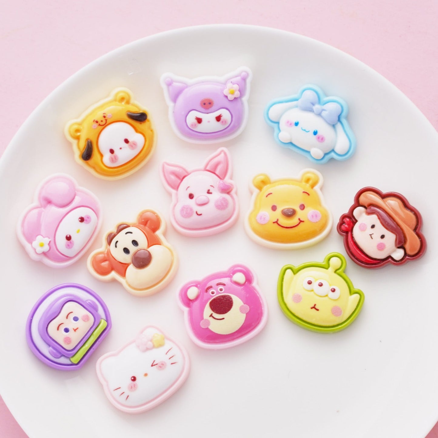 10 PCS Cartoon Resin Charms for DIY Crafts