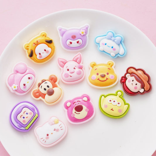 10 PCS Cartoon Resin Charms for DIY Crafts