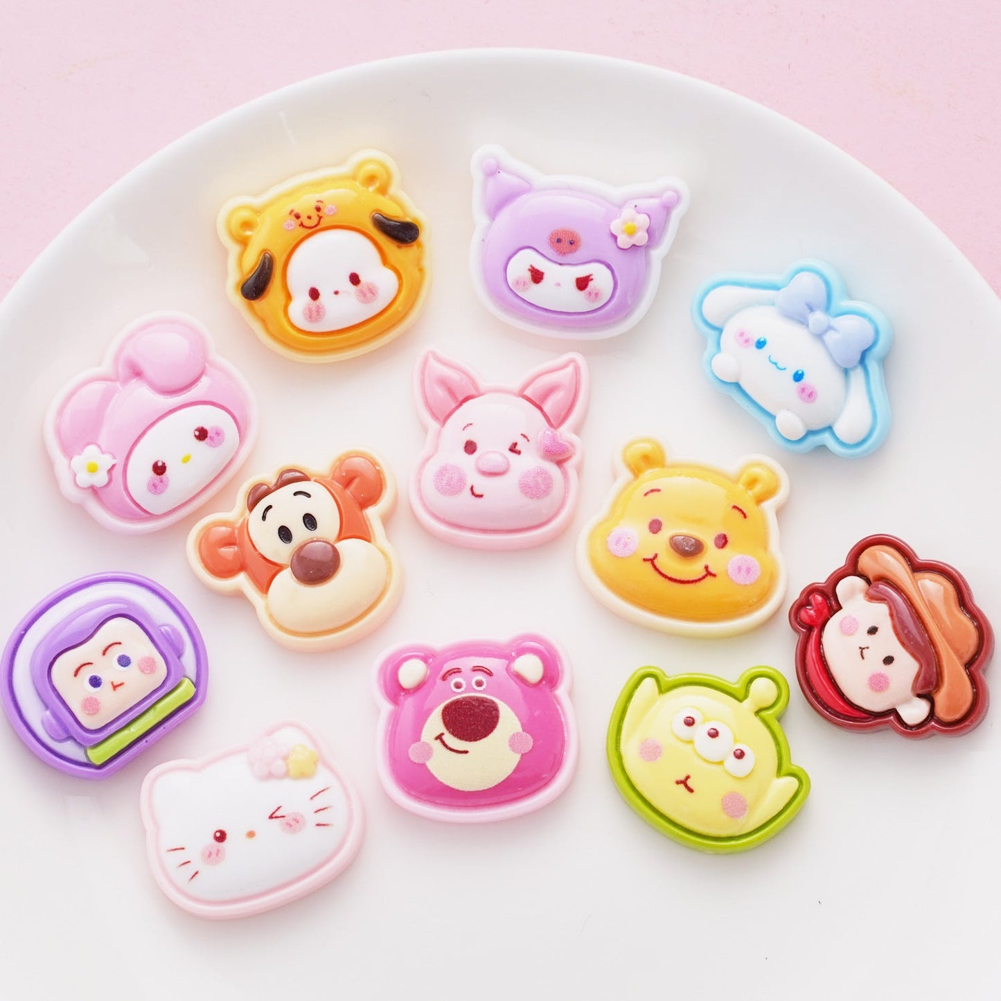 10 PCS Cartoon Resin Charms for DIY Crafts