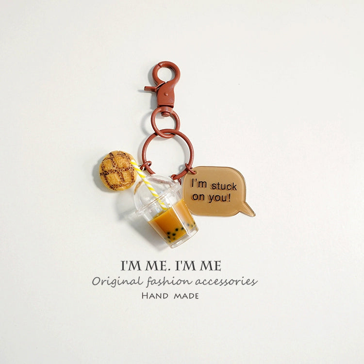 Milk Tea Bear Keychain Pendant