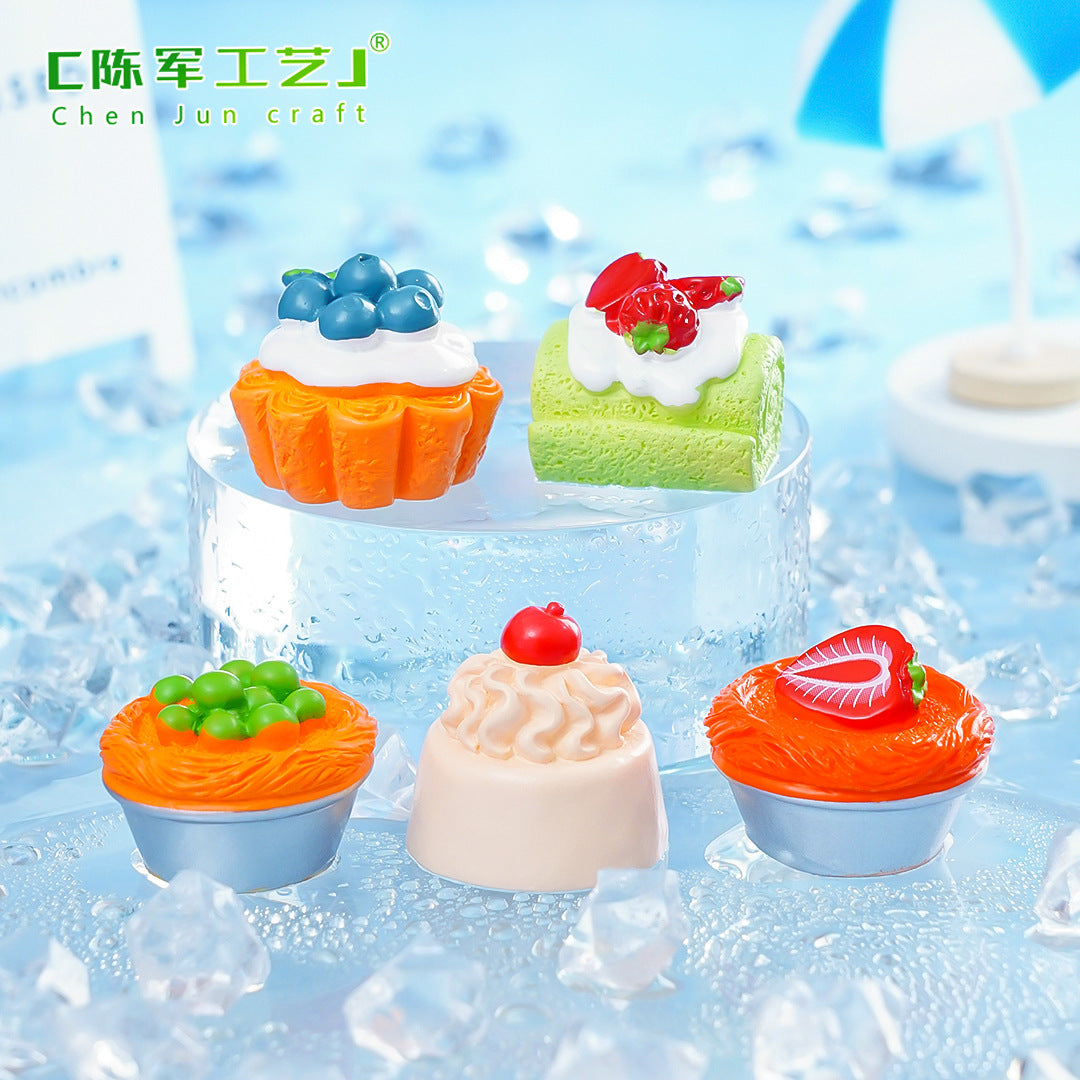 Simulation Fruit Cake Dessert Miniature Food Game DIY Accessories Mini Resin Small Ornament