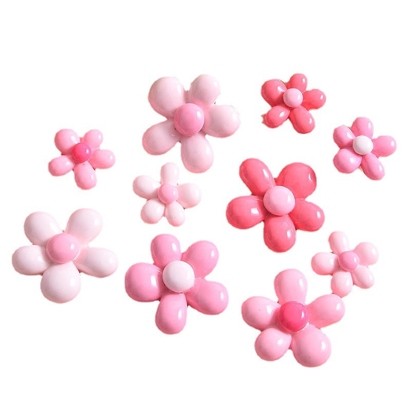 Sweet five-petal flower resin accessories, handmade DIY material