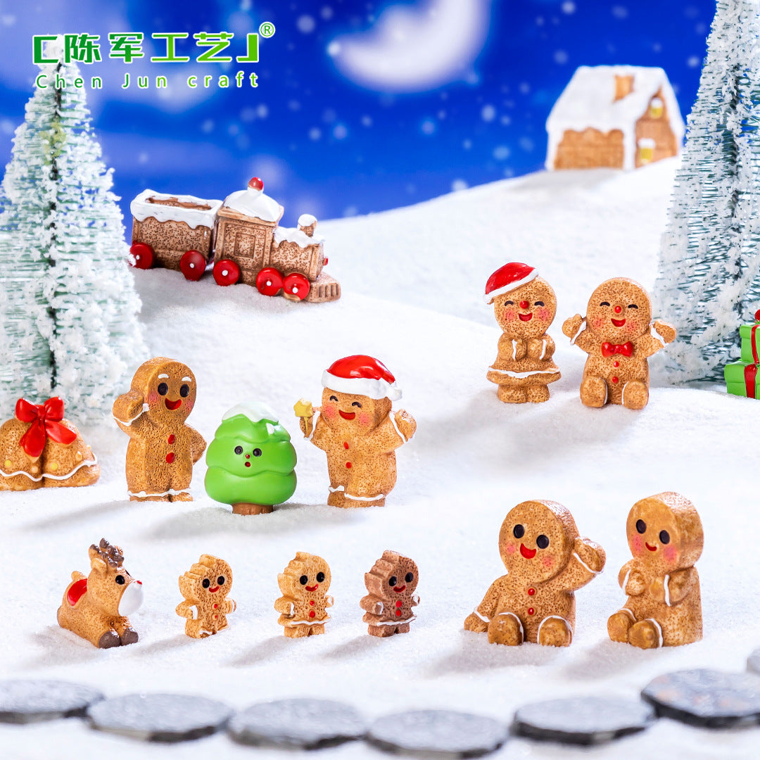 Micro Landscape Christmas Gingerbread Man DIY Ornament Accessories Mini Knickknacks