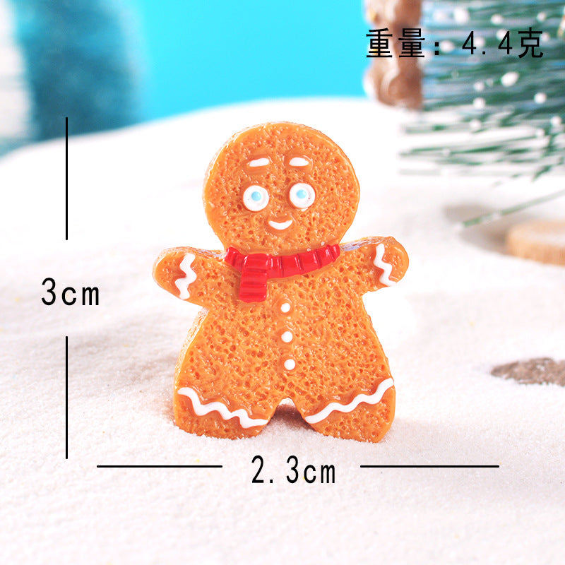 15pcs/Christmas Cute Gingerbread Man DIY Cartoon Christmas Resin Accessories