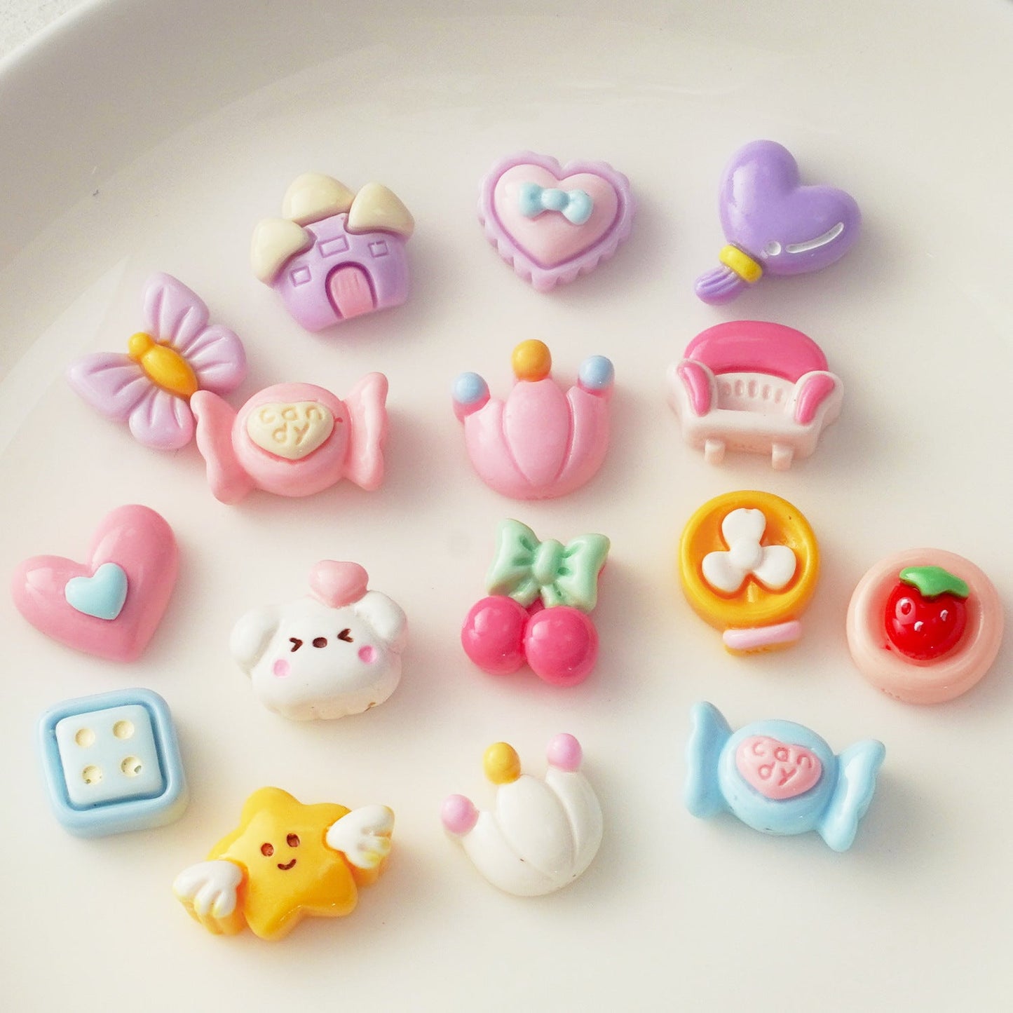 10 PCS Cartoon Resin Charms for DIY Crafts