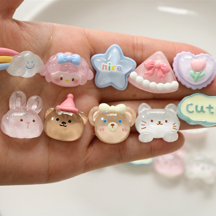 10 PCS Kawaii Miniatures|Resin Charms for DIY Crafts