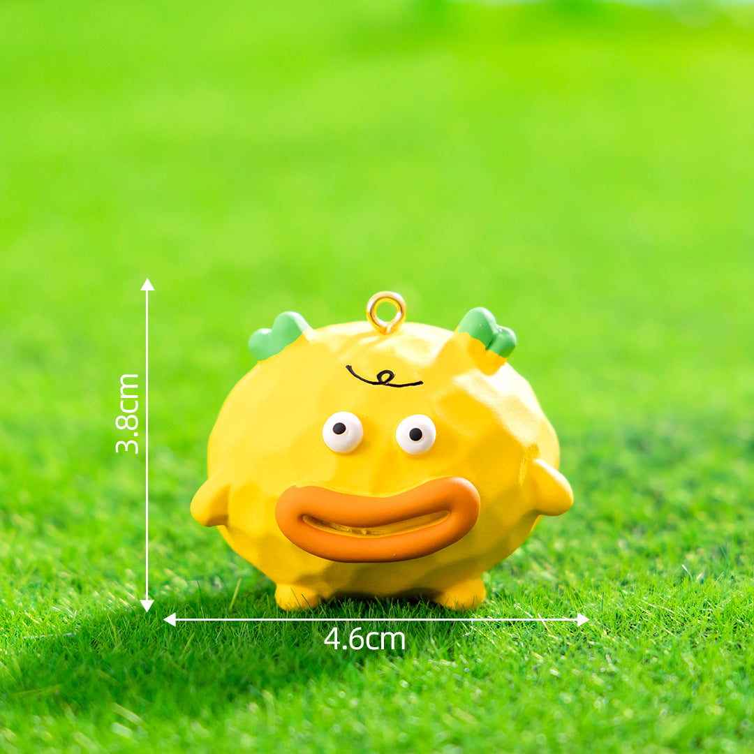 10/pcs Big Mouth Vegetable Cartoon Nail Keychain Pendant DIY Resin