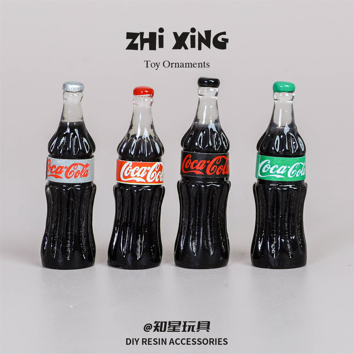 20pcs Simulation Three-dimensional Miniature Coca-Cola Bottle, Handmade DIY Mixed Resin Creative